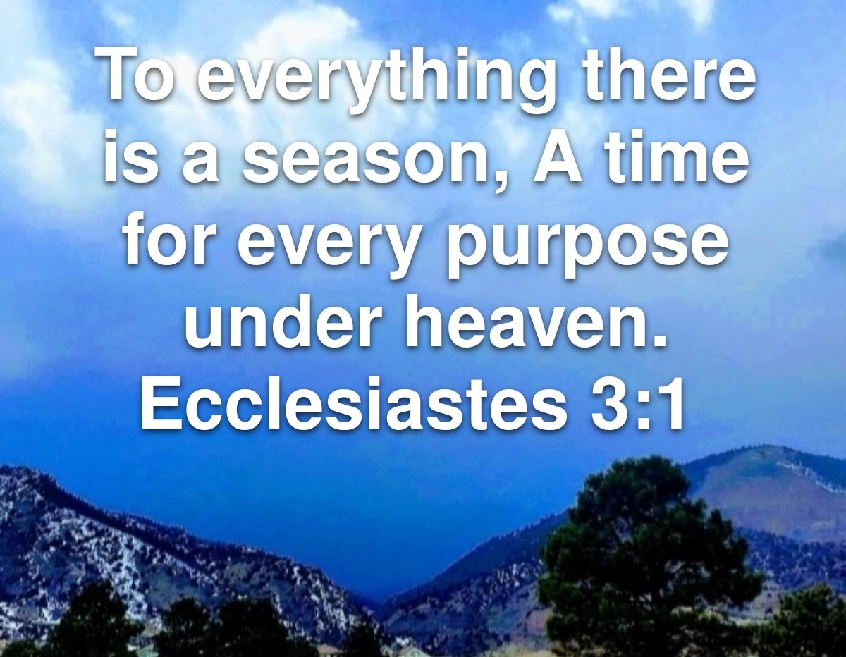 God is the author of time and seasons!