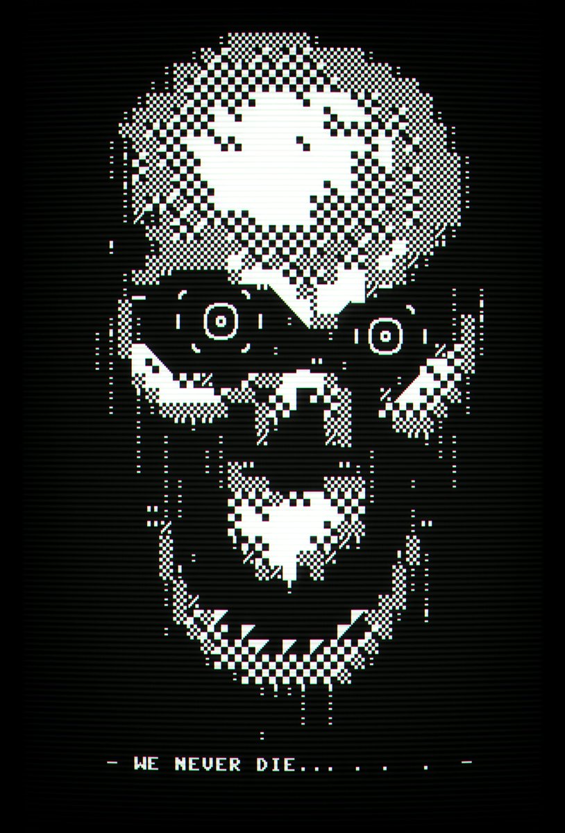 Meat_Studios's tweet photo. and something a little more spooky in #lvllvl 
#pixelart #textmode https://t.co/hGfWkluVpZ