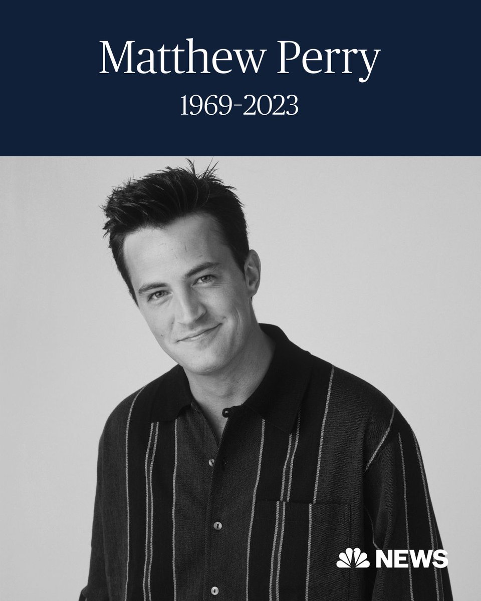 Matthew Perry, who starred in 'Friends' as Chandler Bing, has died at 54, sources say. nbcnews.to/3QBNkjx