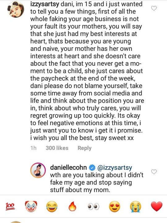 danicohnsdiary's tweet photo. Comments from Danielle Cohn's mother in 2019

I am not on her dad's side or know her families. I've reported on how Danielle's exploited, lied to, used as a profit, and possibly sexually trafficked. https://t.co/4w46YUywN3