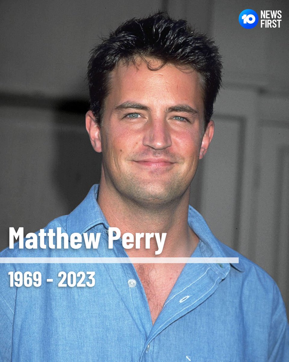 10NewsAU's tweet image. Actor Matthew Perry has died aged 54, after reportedly drowning at his Los Angeles home. Perry was best known for his role as Chandler Bing on @FriendsTV.