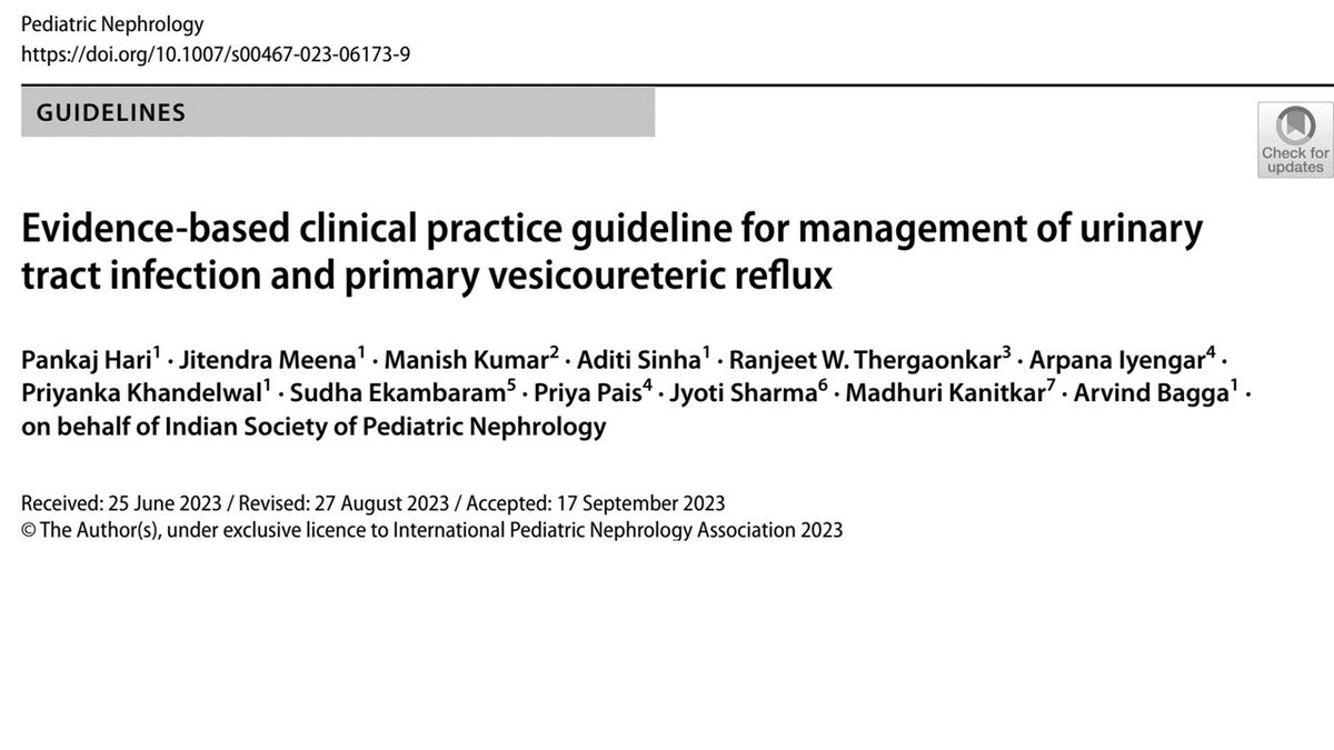 Jitendra Meena (@jitendram2544) on Twitter photo UTI is a common bacterial infection in children. The ISPN has updated the guidelines for managing UTI and Primary VUR using a robust methodology. doi.org/10.1007/s00467โฆ <a href="/IspnSocial/">Indian Society of Pediatric Nephrology</a> <a href="/IPNA_PedNeph/">IPNA Ped Nephrology</a> <a href="/ASPNeph/">American Society of Pediatric Nephrology</a> @aap_peds <a href="/ArvindBagga2/">Arvind Bagga</a> <a href="/drjosflynn/">๐๐จ๐ฌ๐๐ฉ๐ก ๐
๐ฅ๐ฒ๐ง๐ง, ๐๐</a> <a href="/EditorIndPed/">Indian Pediatrics</a> <a href="/aiims_newdelhi/">AIIMS, New Delhi ๐ฎ๐ณ</a> UTI is a common bacterial infection in children. The ISPN has updated the guidelines for managing UTI and Primary VUR using a robust methodology. doi.org/10.1007/s00467โฆ <a href="/IspnSocial/">Indian Society of Pediatric Nephrology</a> <a href="/IPNA_PedNeph/">IPNA Ped Nephrology</a> <a href="/ASPNeph/">American Society of Pediatric Nephrology</a> @aap_peds <a href="/ArvindBagga2/">Arvind Bagga</a> <a href="/drjosflynn/">๐๐จ๐ฌ๐๐ฉ๐ก ๐
๐ฅ๐ฒ๐ง๐ง, ๐๐</a> <a href="/EditorIndPed/">Indian Pediatrics</a> <a href="/aiims_newdelhi/">AIIMS, New Delhi ๐ฎ๐ณ</a>