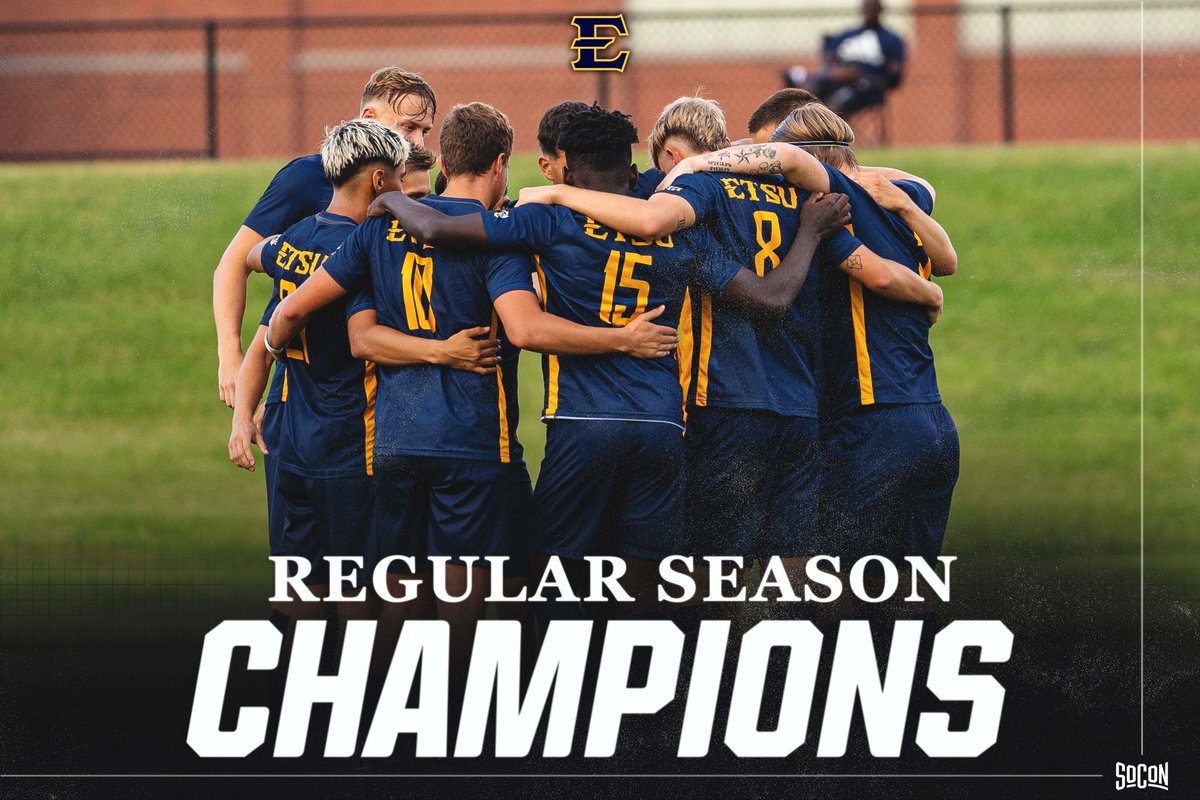 🏟️ <a href="/ETSUMSoccer/">ETSU Men's Soccer</a> are the 𝑺𝑶𝑪𝑶𝑵 𝑴𝑬𝑵’𝑺 𝑺𝑶𝑪𝑪𝑬𝑹 𝑹𝑬𝑮𝑼𝑳𝑨𝑹 𝑺𝑬𝑨𝑺𝑶𝑵 𝑪𝑯𝑨𝑴𝑷𝑰𝑶𝑵𝑺 🥇🤝 | #SoConMSOC