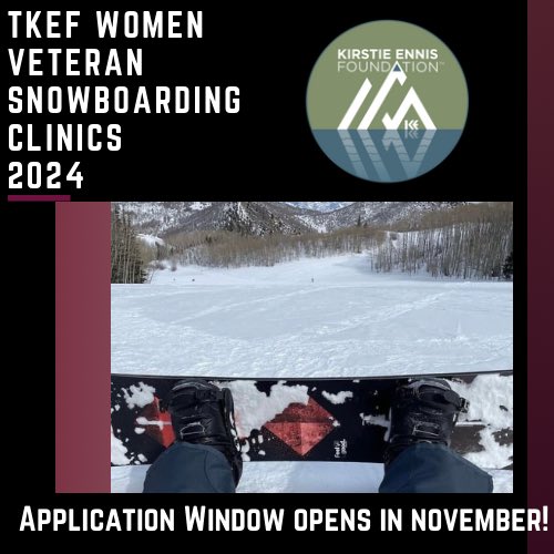 TweetTKEF's tweet photo. Spread the word, take note, mark your calendars- The application window opens in November for TKEF's 7th Women Veteran Snowboarding Clinic!
The clinic will be held in 2024 and more details will be coming soon.
#tkef #wvsc #snowboarding #ladyvets #healinginnature #outdoors https://t.co/oeYwuut6RK