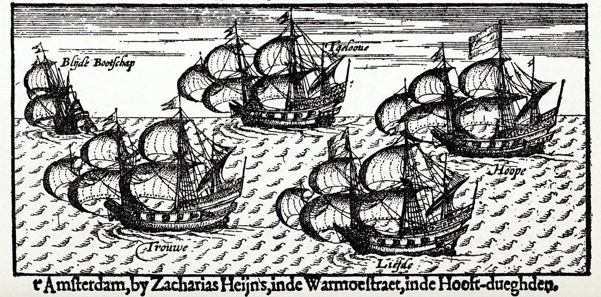 海軍を離れバーバリー会社の航海士、船長を務めたウィリアム・アダムスは、1598年にオランダ艦隊に乗り組み極東を目指した。しかし、途中で嵐や寄港地での疫病蔓延によって僚船を次々に失い、1600年に豊後臼杵に漂着したのはリーフデ号一隻のみだった。