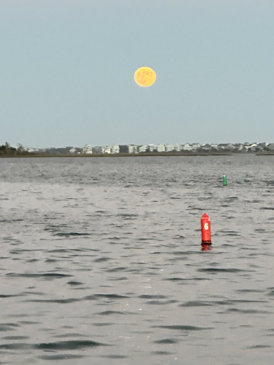 Beautiful #fullmoon over Topsail Sound tonight