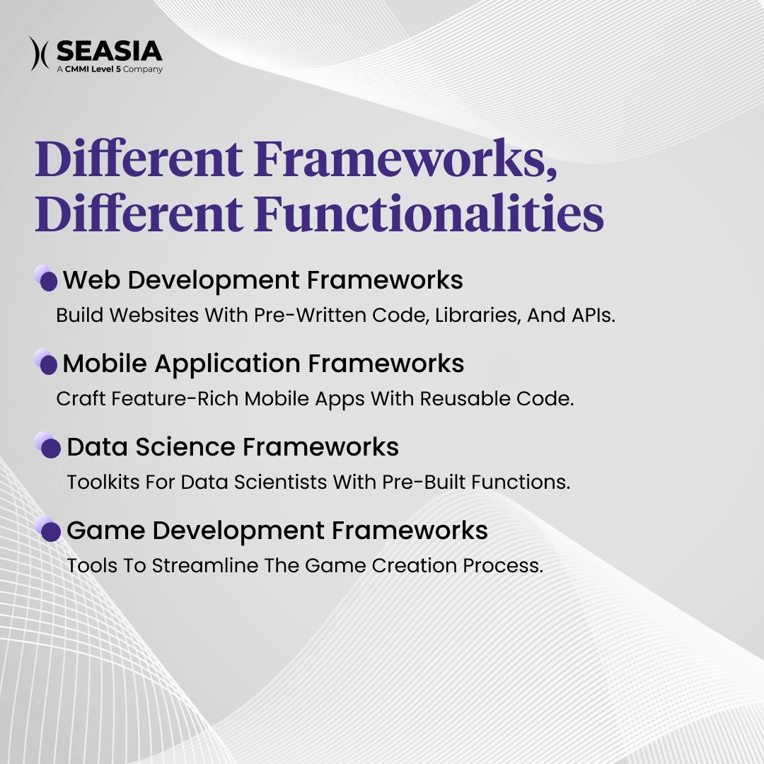 Seasiainfotech's tweet image. Seasia’s proficiency in these frameworks is the cornerstone of our acclaimed #developmentservices. Check out our latest blog to learn more about the role of frameworks in programming:  buff.ly/45HIKEA#progra… #business #enterpreneurs #startups