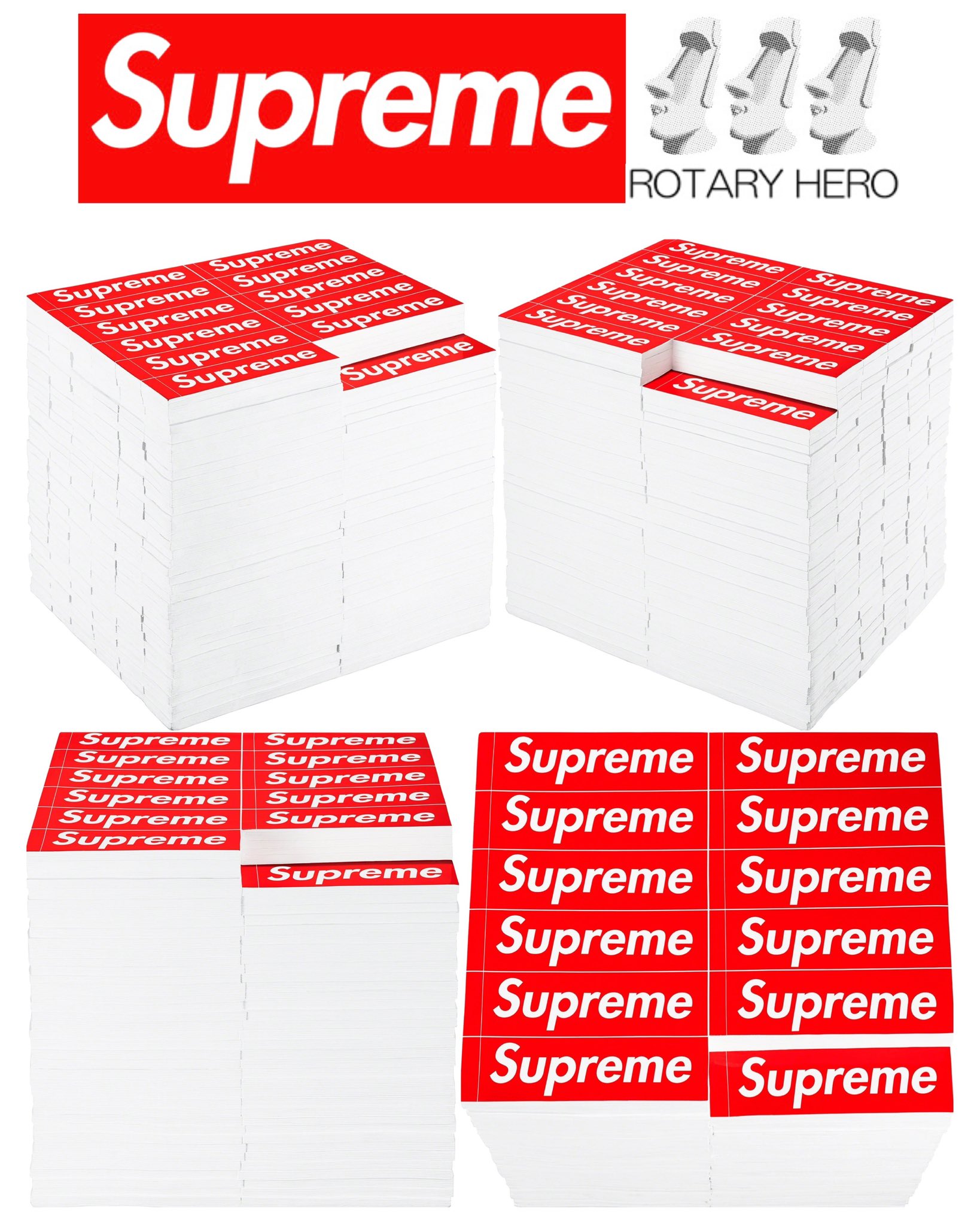 Supreme Rotary Hero Sticker Bricks Table