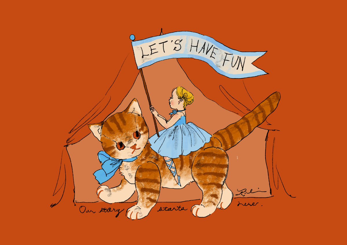 1girl dress flag blonde hair blue dress cat animal  illustration images