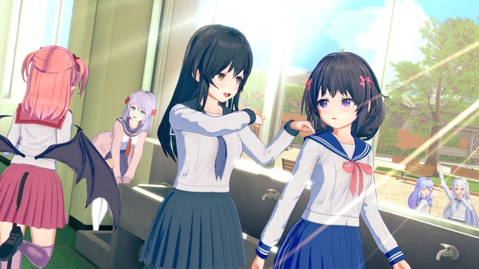 風瑛なづき先生が青葉 みなみちゃんぽい絵を上げてたので思いつきで作成してためるぺろのキャラのみでSS撮ってみた#めるぺろ #コイカツ #koikatsu 