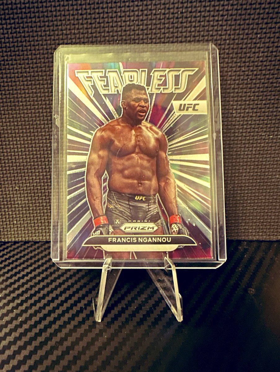 The insert hits even harder now.. what a BAD MAN🔥

Francis Ngannou Prizm Fearless Insert

#TheHobby #UFC #MMA #UFCCards #MMACards #FuryvsNgannou #FuryNgannou #UFCPrizm #Panini #UFCPrizm