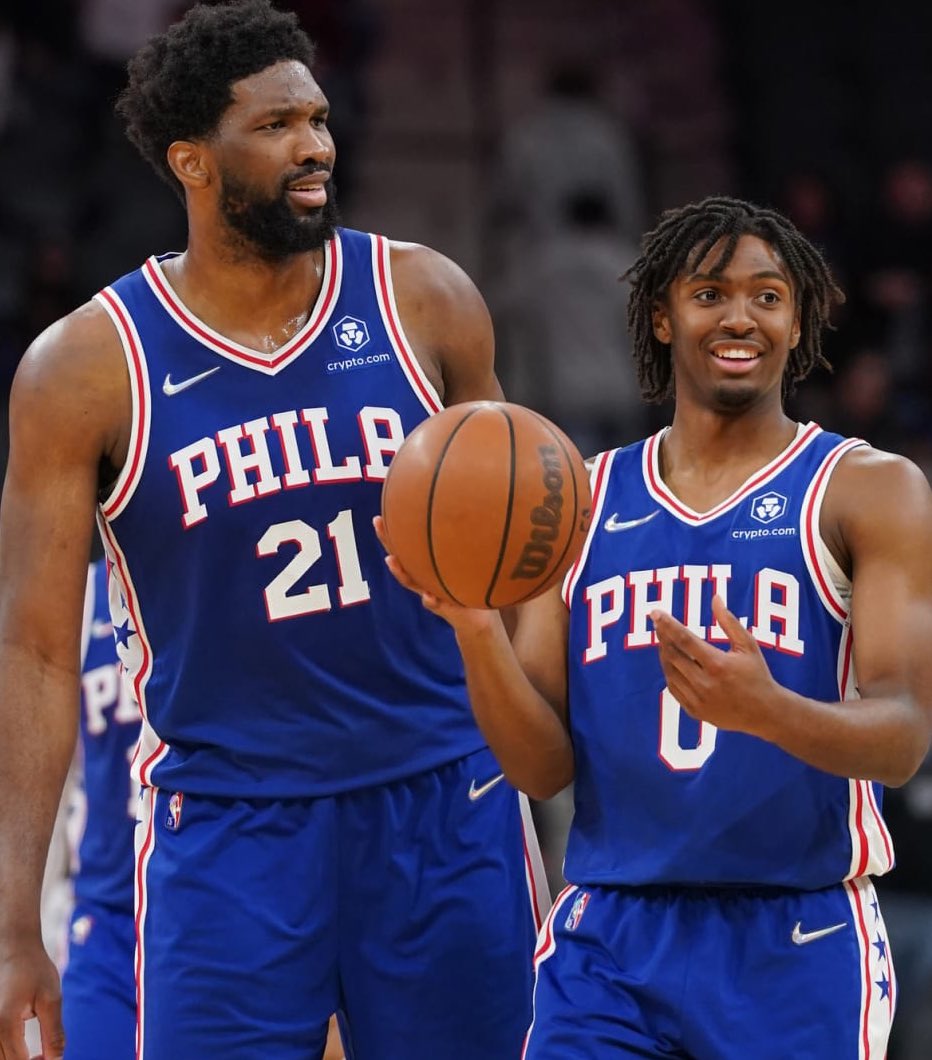 Tyrese Maxey tonight:
34 PTS, 6 REB, 7 AST, 60% FG, 7/9 3PM

Joel Embiid tonight:
34 PTS, 9 REB, 8 AST, 2 BLK, 66% FG

🔥