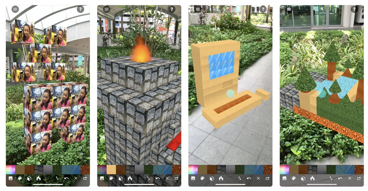 virtualgs's tweet photo. AR Blocks: create #AR structures in the air! Explore the wide range of textures provided, or you can even use your own photo for added creativity! No #VisionPro needed! 
#AppStore: https://t.co/pCG8hvRfni
#ARKit #iPhone #iPad #iOS #iPadOS https://t.co/ImrIQ17hGl