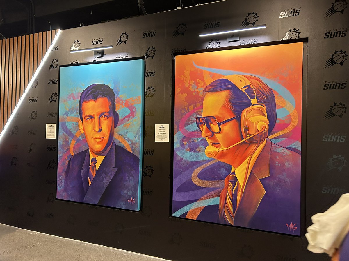 Espo's tweet photo. New Ring of Honor murals in the upper deck. Well worth checking out if you’re at a @suns game. https://t.co/Lfb9glLdUs