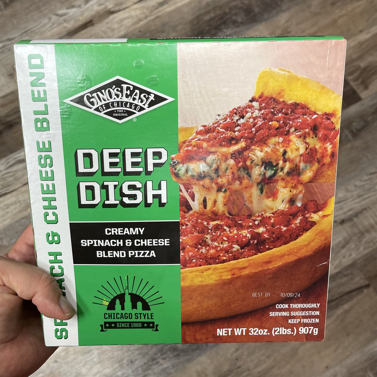 JacobWischoff's tweet photo. Take us back to Chicago please, however this will have to do for now. #Chicago #DeepDishPizza #GinosEast #WeRollDeep https://t.co/K5pLhaqzcr