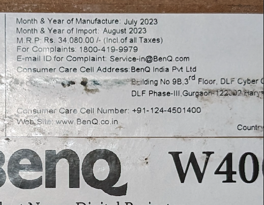 ykbnomad's tweet photo. @BenQIndia #W4000i @consaff 

MRP is mentioned as Rs. 34,080 /- (Inclusive of All Taxes). What should I pay to the seller? https://t.co/zTicT5y7KS