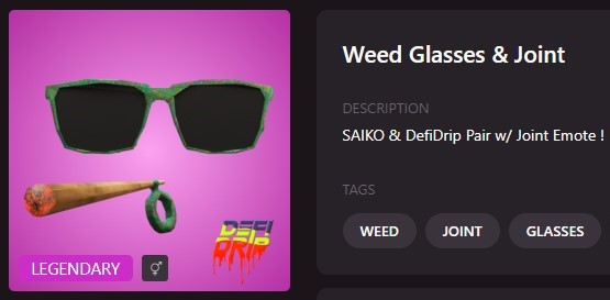💠Legendary #DCL #NFTGiveaway 💠

To Celebrate 12 Years on <a href="/X/">X</a> &amp; 2 Years in #Decentraland 💗

To enter #Giveaway 👇

1⃣ Follow <a href="/SteveSaiko/">🇸​​🇦​​🇮​​🇰​​🇴</a> 
2⃣❤️+♻️
3⃣ Tag 2 friends

3 Winners🏆

2 Weed Glasses + Joint
1 Joint Emote

72HR ⏰
Good Luck 🍀

Collection : market.decentraland.org/collections/0x…
