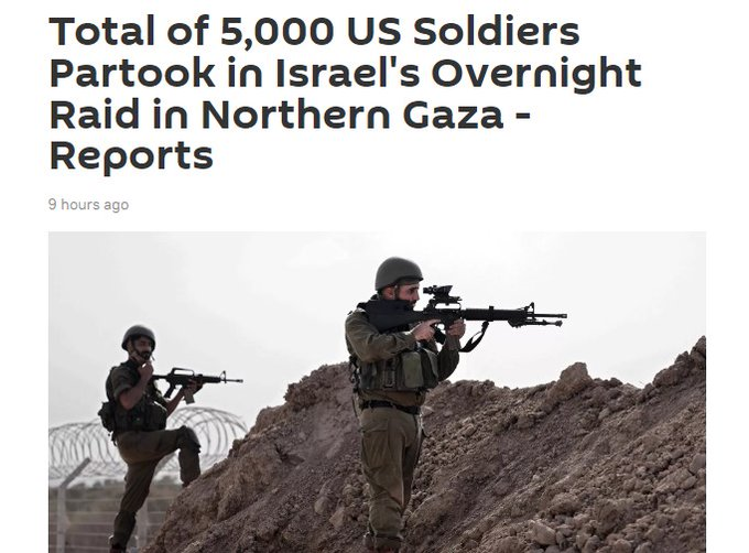 SoftWarNews's tweet photo. Militer AS memimpin invasi Israel ke #Gaza karena rezim klien mereka terlalu lemah untuk mengalahkan perlawanan Palestina. 

'Operasi Israel dilaporkan melibatkan 3 divisi dan beberapa brigade Angkatan Bersenjata AS.'

Namun semua GATOT - Karena hanya Heroes di Hollywood https://t.co/lRpKvs3FTp