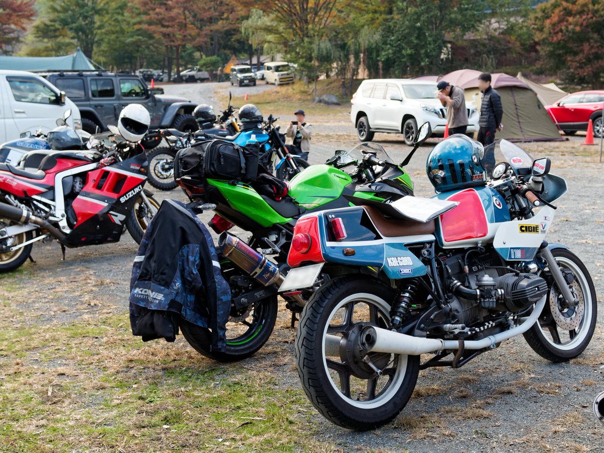 「実は僕も、西湖湖畔キャンプ場で開催された「(車・バイク絵師)クリエイター交流会」」|佐久間 正典のイラスト