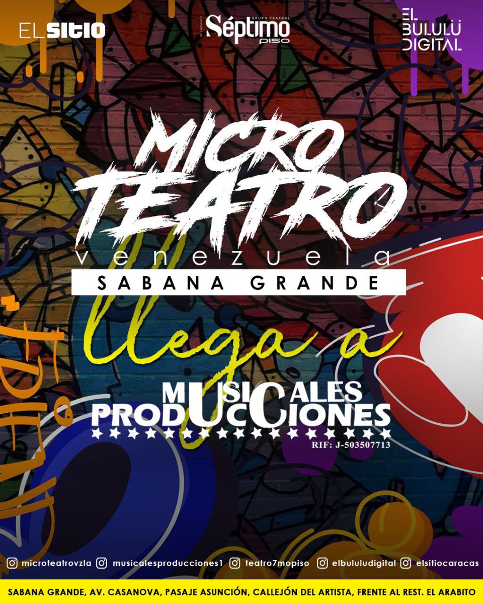 Ahora estaremos con #MicroTeatro en el punto más rumbero de Caracas. SABANA GRANDE!!! ✨#MicroTeatroVenezuela #MusicalesProducciones
