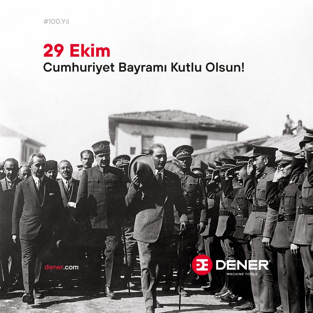 DNRdema's tweet photo. Cumhuriyetimizin 100 Yıllık ışığında, ülkemizin sanayi mirasını 50 yıldır ileri taşımanın gururunu yaşıyoruz. 

29 Ekim Cumhuriyet Bayramı’mız Yüzlerce Kez Kutlu Olsun!

#denermachinetools #29ekim #29ekimcumhuriyetbayramı #cumhuriyetbayramı #yaşasıncumhuriyet #100yaşında https://t.co/2porQh5Ztf