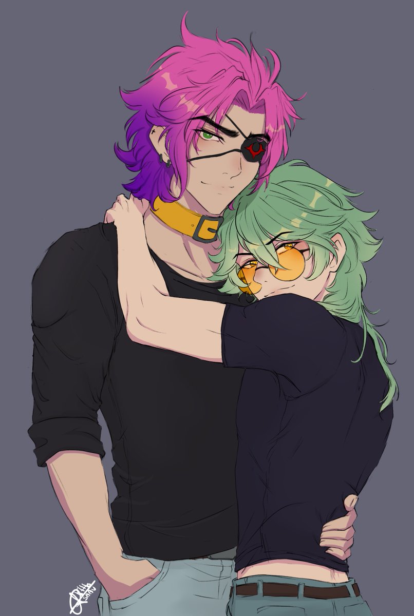 Debería estar durmiendo, pero en lugar de eso estoy aquí dibujando a estos dos mientras refuerzan su amistad con un abrazo(?)

#fanart #kayn #Ezreal #HeartSteel #LeagueOfLegendsFanArt #LeagueOfLegendsArt #League_of_Legends