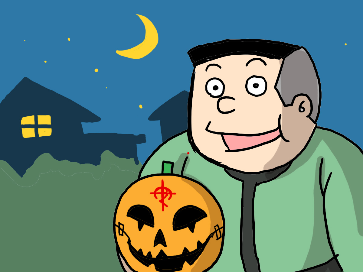 1boy male focus jack-o'-lantern crescent moon pumpkin solo halloween  illustration images