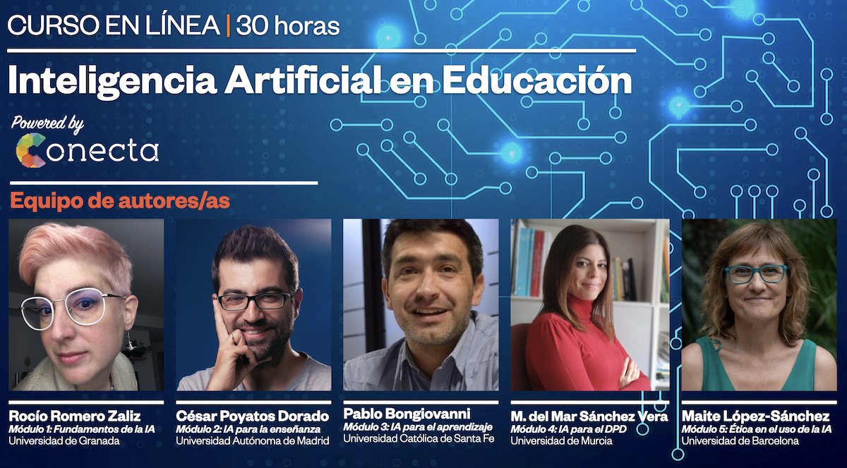 Curso de Conecta13 «Inteligencia Artificial en Educación: Educando para un Futuro Digital», 30 horas de formación en línea coordinador por <a href="/ftsaez/">Fernando Trujillo</a> y <a href="/balhisay/">David Álvarez</a> y desarrollado por <a href="/RCRZ_UGR/">Rocío Romero Zaliz 🇦🇷🇪🇸</a>, <a href="/cpoyatos/">César Poyatos Dorado @cpoyatos.bsky.social</a>, <a href="/pbongiovanni/">Pablo Bongiovanni</a>, <a href="/mallemar/">María del Mar Sánchez</a> y <a href="/maitels/">Maite Lopez-Sanchez</a>  conecta13.com/noticias/curso…