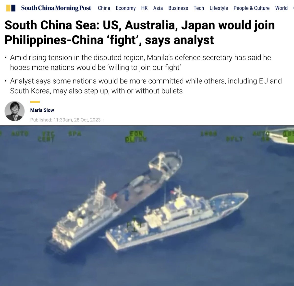 #US, #Australia, #Japan would join #Philippines - #China ‘fight’, says analyst Amid rising tension in the disputed region, Manila’s defence secretary has said he hopes more nations would be ‘willing to join our fight’. Analyst says some nations would be more committed while…