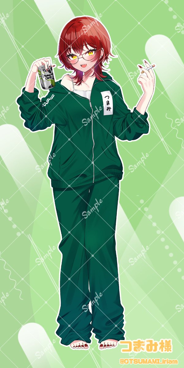 solo green pants red hair toenail polish cigarette glasses holding  illustration images