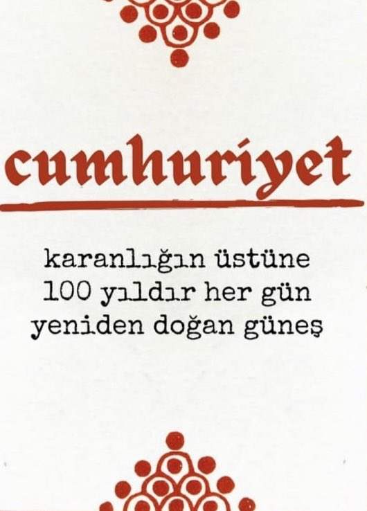 100. Yıl kutlu olsun. Atatürk ün izinde nice yüzyıllara.