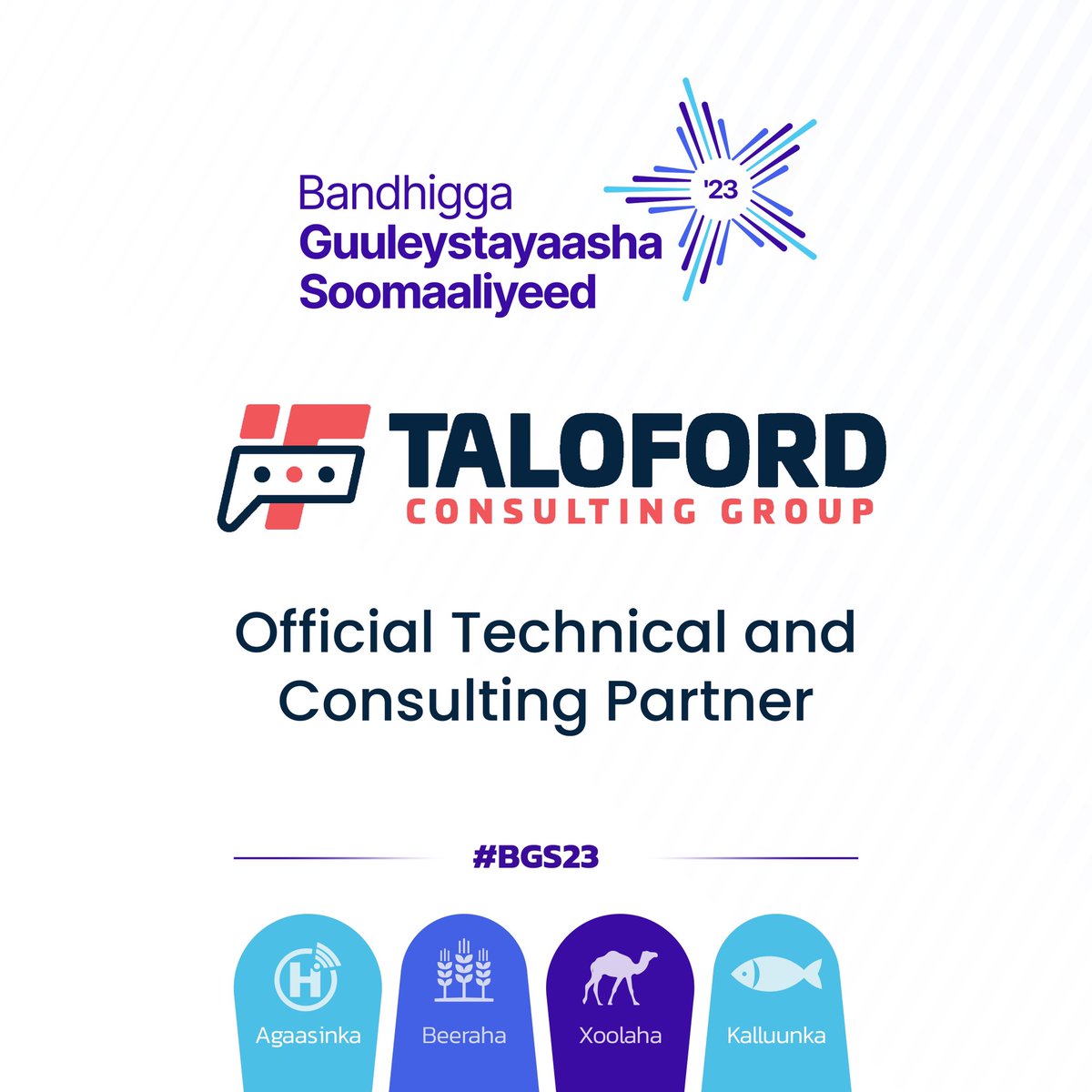 taloford's tweet photo. 🔈We are proud to be the Official Technical and Consulting Partner of the 2nd Bandhigga Guulaystayaasha Soomaaliyeed Forum, scheduled to be held on 30 October 2023 in #Mogadishu.

The central theme for this year is ‘Promoting Somalia’s Local Economic Productive Sectors.’ 

1/2 https://t.co/cIZDwAZrmb