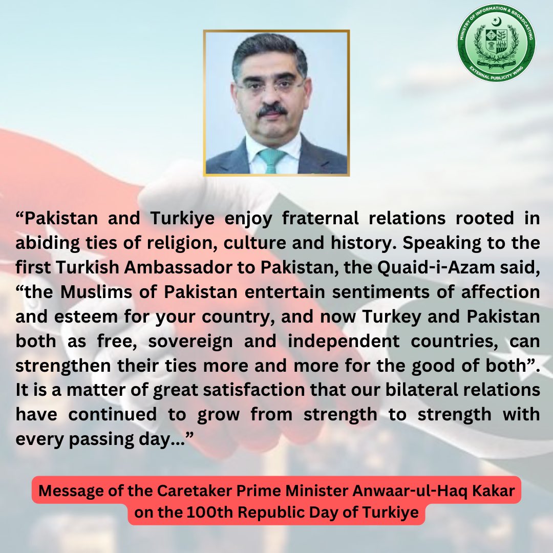 epwing_official's tweet photo. Happy 100th anniversary to the brotherly Republic of Turkiye!🎉
#PakTurkiye
@TrEmbIslamabad
@anwaar_kakar https://t.co/lUiqDYHv3o