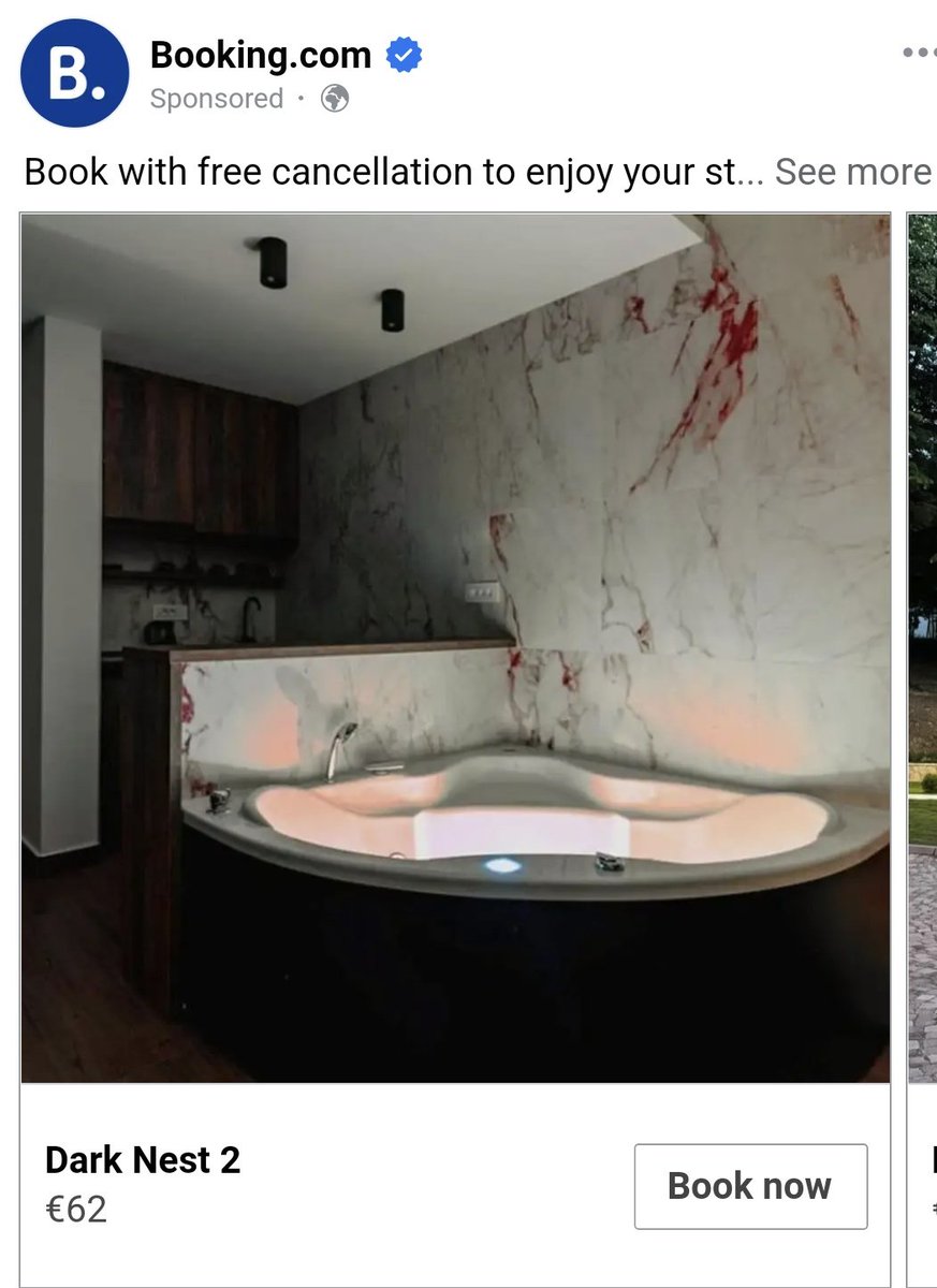 Thanks for the house of horror recommendatoons <a href="/bookingcom/">Booking.com</a> - that *is* the last  victim's blood, isn't it?