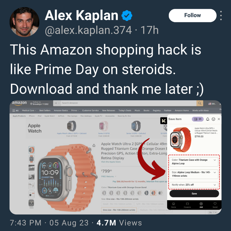 karma_shopping's tweet photo. Karma: Your Key to Hacking Amazon Prices.