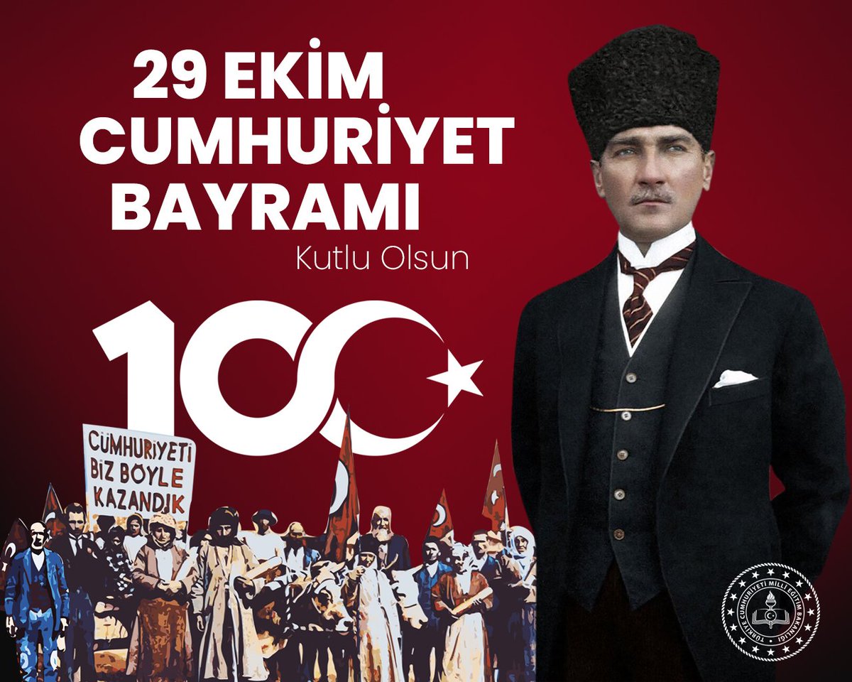 💯. Yaşın Kutlu Olsun Türkiye’miz, Nice Yüzyıllara Cumhuriyetimiz! 🇹🇷

Her karış toprağıyla bölünmez bütün olan Türkiye Cumhuriyeti’ni bizlere armağan eden Gazi Mustafa Kemal Atatürk ile tüm şehit ve gazilerimize saygı ve minnetle… 

Öğretmenlerimizin evlatlarımıza hep "ileri"yi
