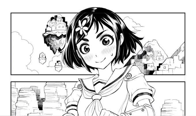 異世界で女の子が無双する漫画描いてます。
