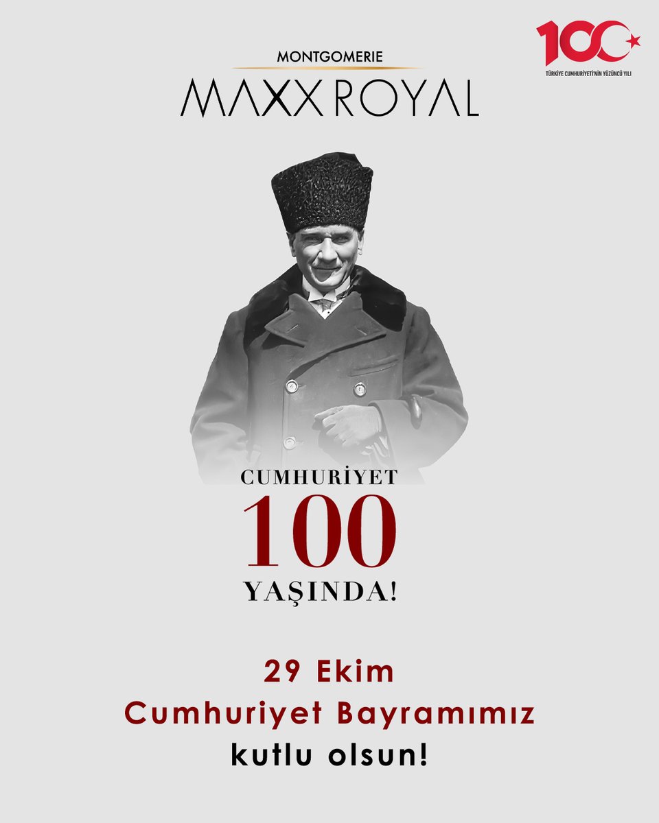 MontgomerieMaxx's tweet image. 🇹🇷Today, we proudly celebrate the 100th anniversary of the Republic of Türkiye. We commemorate the founder of our Republic, Mustafa Kemal Atatürk, with deep respect, love and gratitude.
Happy October 29 Republic Day!
#Türkiye #October29th #RepublicDay