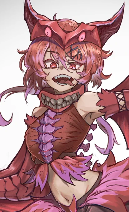 【怪獣擬人化】GAMERA Rebirthよりギャオス2023を擬人化しました!舌が長い肉食系サイコ女子だぞ#ガメラ #ギャオス#ガメラリバース#怪獣擬人化  #gijinka 
