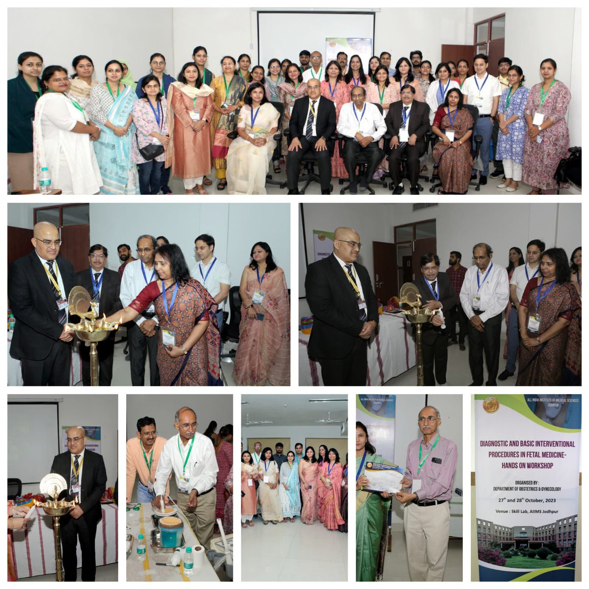 aiims_jodhpur's tweet image. Department of Obstetrics & Gynecology conducted a two days hands-on workshop on fetal interventions. Inauguration graced by ED @DrMadhabananada & Dean Academics @drkuldeep. Congratulations to head @drpratibhaobg & @Charu_OBGFM for the event with stalwart Dr S Suresh as mentor! 💐…