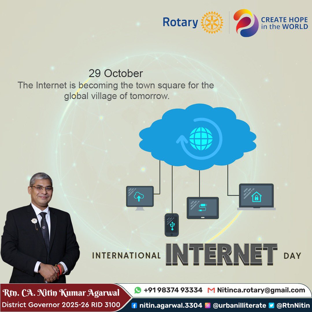 RtnNitin's tweet image. Can you imagine life without Internet !!!

#Internet #InternetDay #InternationalInternetDay #InternetShutDown  #Technology #InternetOfEverything #Rotary #rotaryIndia #RID3100 #Moradabad #SocialMedia #RotaryInternational  #Rotarian #PeopleOfAction #InternetConnection…