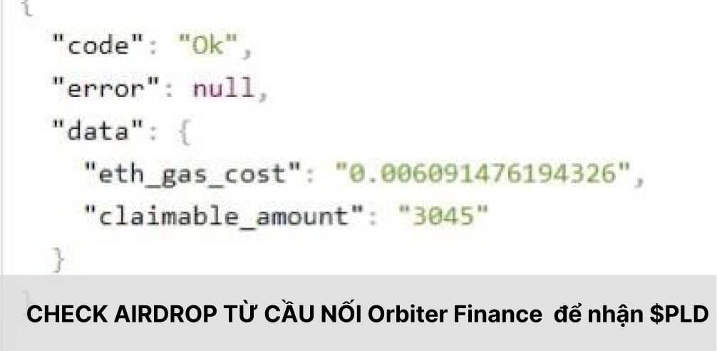 CHECK NGAY ĐỂ NHẬN #AIRDROP TỪ $PLD

Nếu trước các bạn đã từ Bridge từ cầu của Orbiter Finance thì sẽ nhận dc Airdrop $PLD nhé.

Truy cập link: https: //www.pilotdog.tech/api/get_eligible?address=  + địa chỉ ví nhé

Ae trúng cmt nhé để chung vui nhé