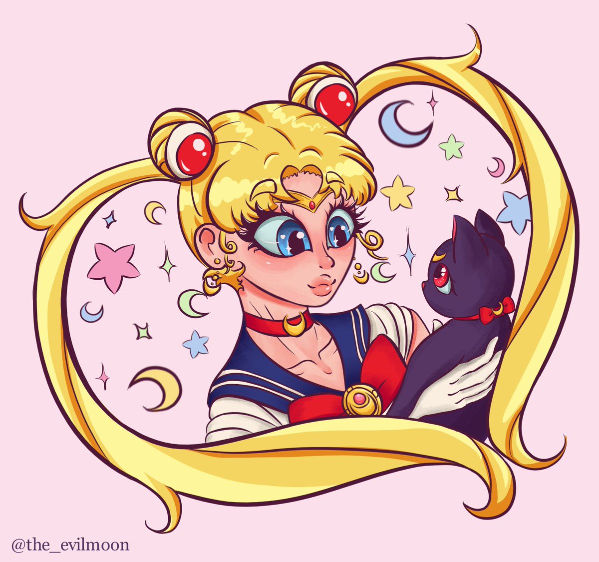 TheEvilMoon_'s tweet photo. I really like Sailor Moon, but my sister is a super fan. So I made this thinking of her.

#art #SailorMoon #animegirl #digitalart #magicgirl https://t.co/7zyzKBUP7R