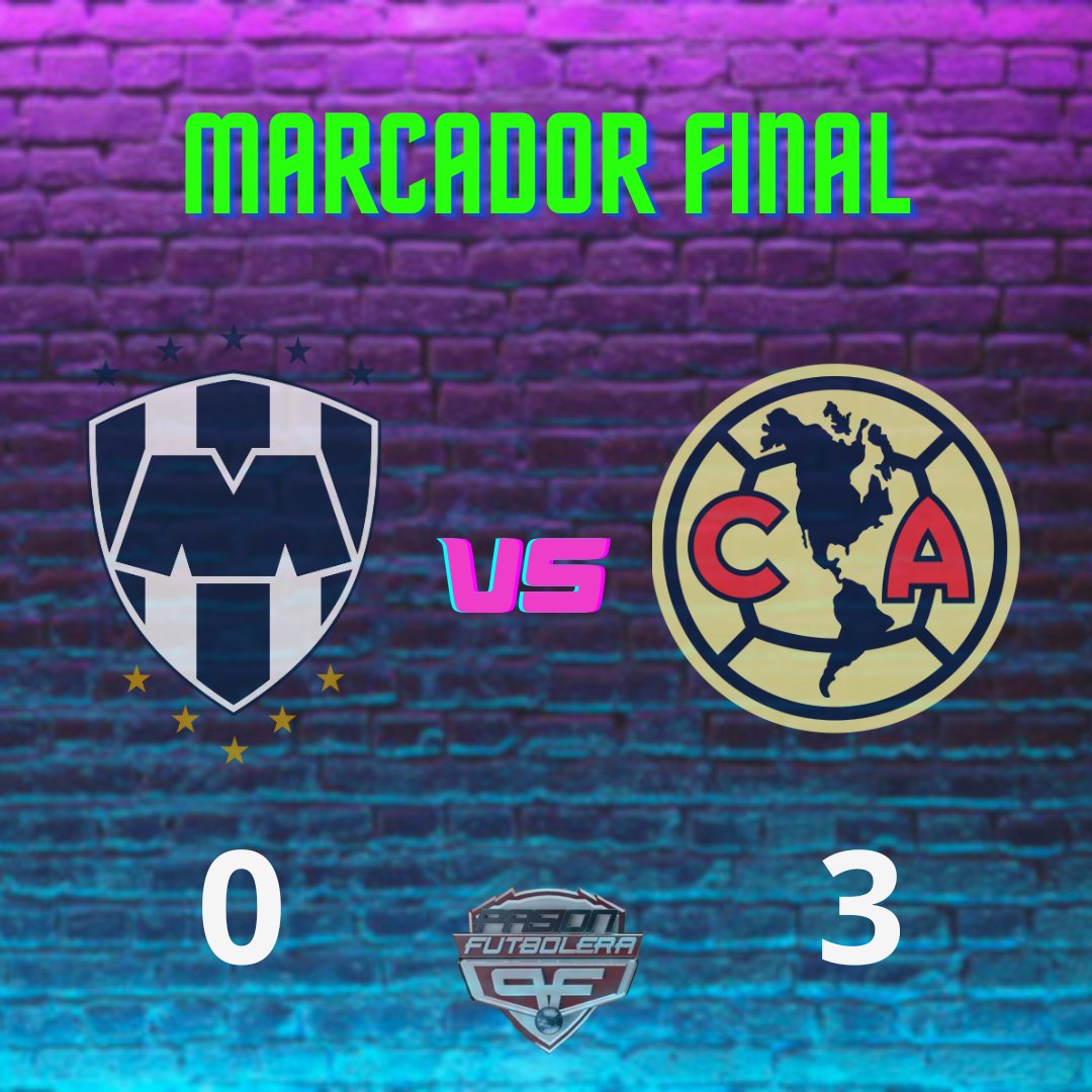 pasionfutbolera's tweet photo. J14 | #MTYvsAME | @LigaBBVAMX
⏱️ 90+4’ Termina el partido con victoria para el equipo capitalino, el América se consolida como líder de la competencia al llevarse a casa los 3 puntos del encuentro de esta noche.
🤠 RAYADOS 0 - 3 AMÉRICA 🦅
#LigaBBVAMX
#PasionFutbolera https://t.co/Yyvbht3QVq