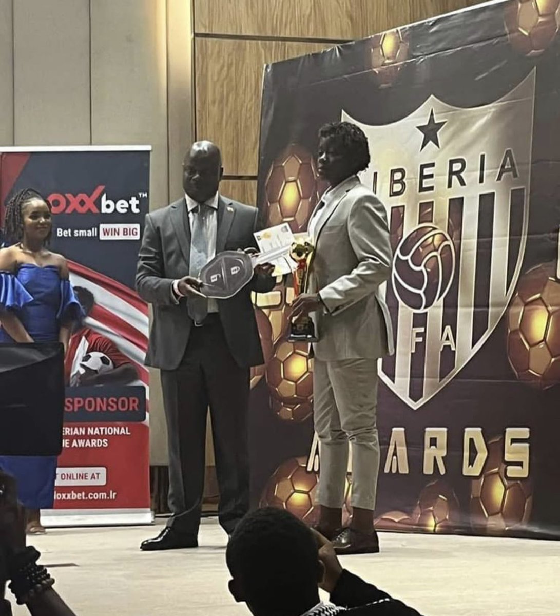 Liberia Football Association Awards night with the LFA MVP Female category Congratulations big player