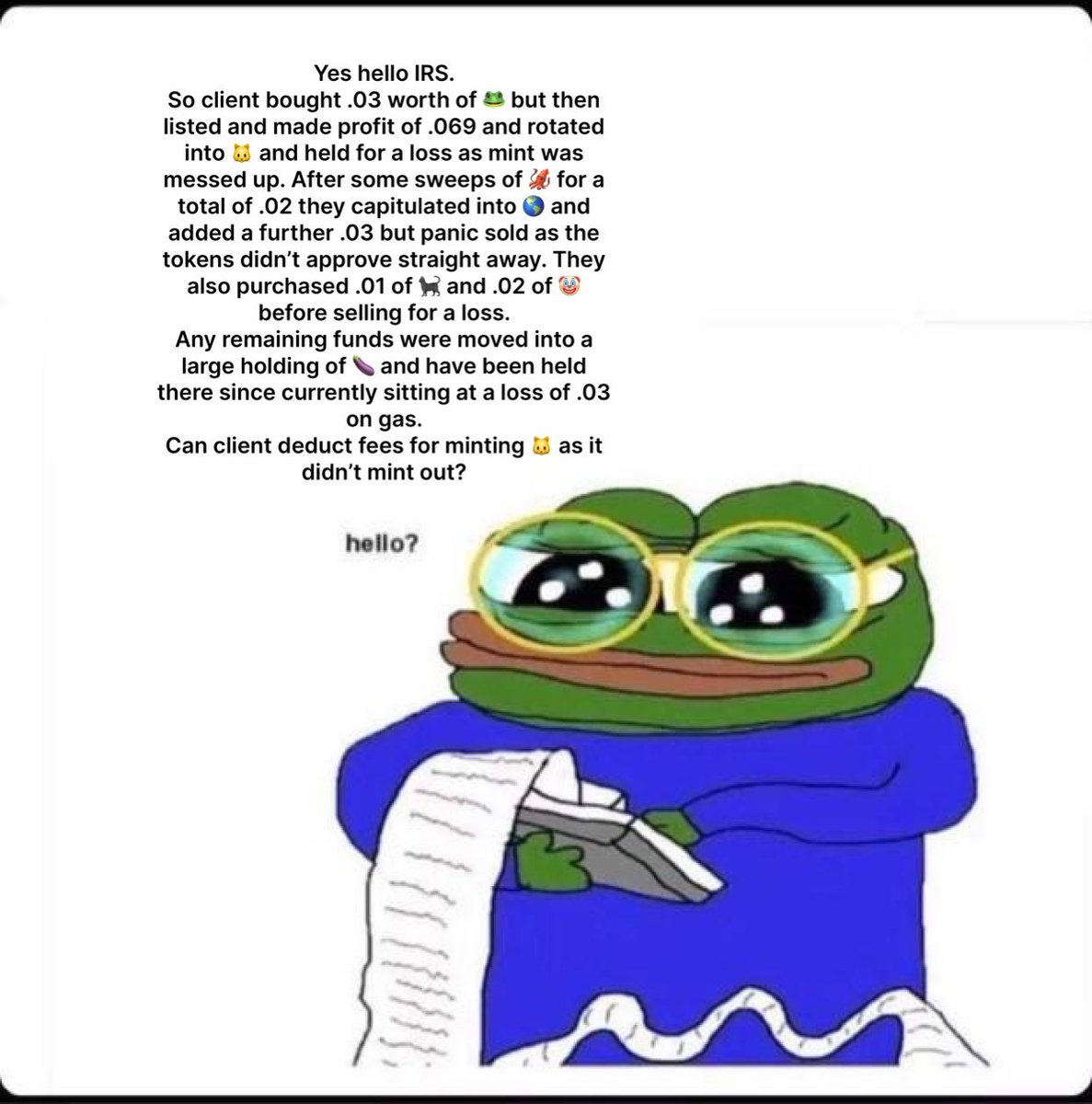 Man <a href="/ethscriptions/">Ethscriptions</a> has me messed up on taxes in 2023