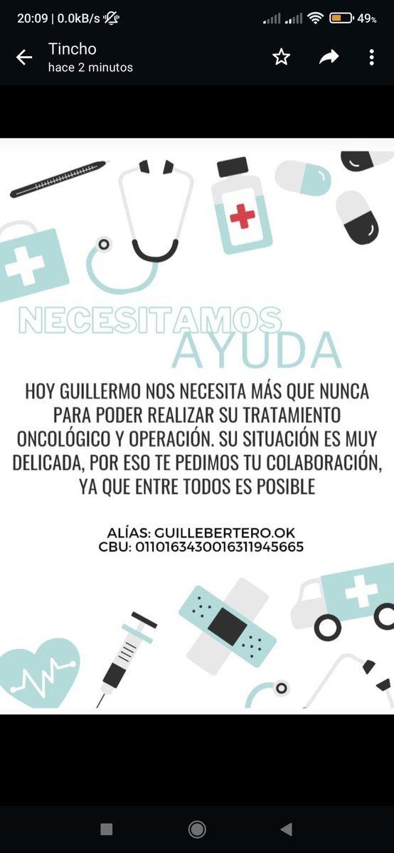 Tengo fé que se va a hacer viral este pedido de ayuda.
Les comento un poco la situación.. hace aproximadamente un año a mi hermano le diagnosticaron que no solo tenía cáncer sino que tenía 2 tipos de cáncer. Se sometió a sesiones de quimioterapia con 3 drogas bastantes fuertes+
