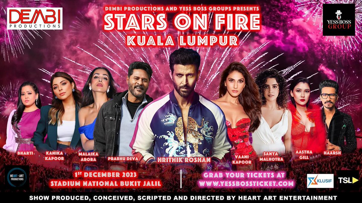 trends_HRITHIK's tweet photo. The stage will be LIT and the STARS will be on FIRE 🔥
After 8 years, Hrithik Roshan will be back in Malaysia for Stars on Fire Tour!
Tickets - https://t.co/NS944BS6Do
#HrithikRoshan #PrabhuDheva #StarsonFireTour #KualaLumpur #Malaysia #HrithikRoshaninMY #HrithikRoshaninKL https://t.co/0pS0VDE2gi