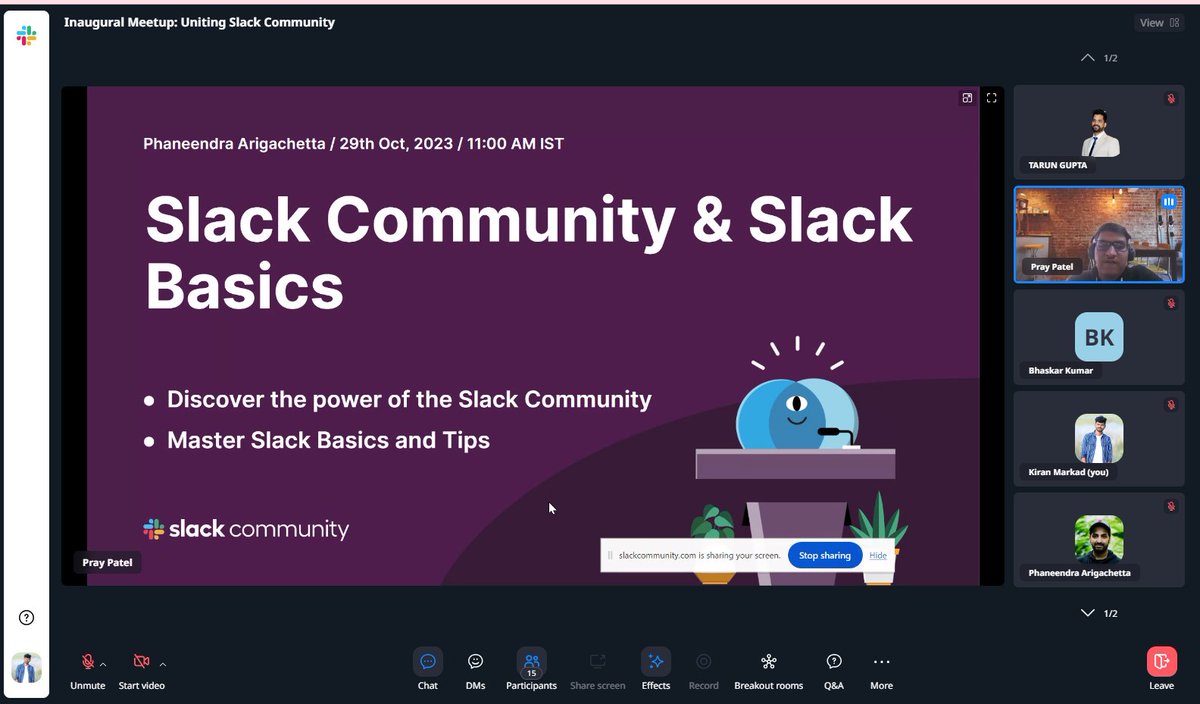 KMARKAD's tweet image. Attending the session of &apos;Slack Community &amp;amp; Slack Basics&apos; by  @arigachetta 
@slack_community
@slackhq
@ipraypatel
@RohanSFTblazer
#SlackCommunity #SlackAhmedabad