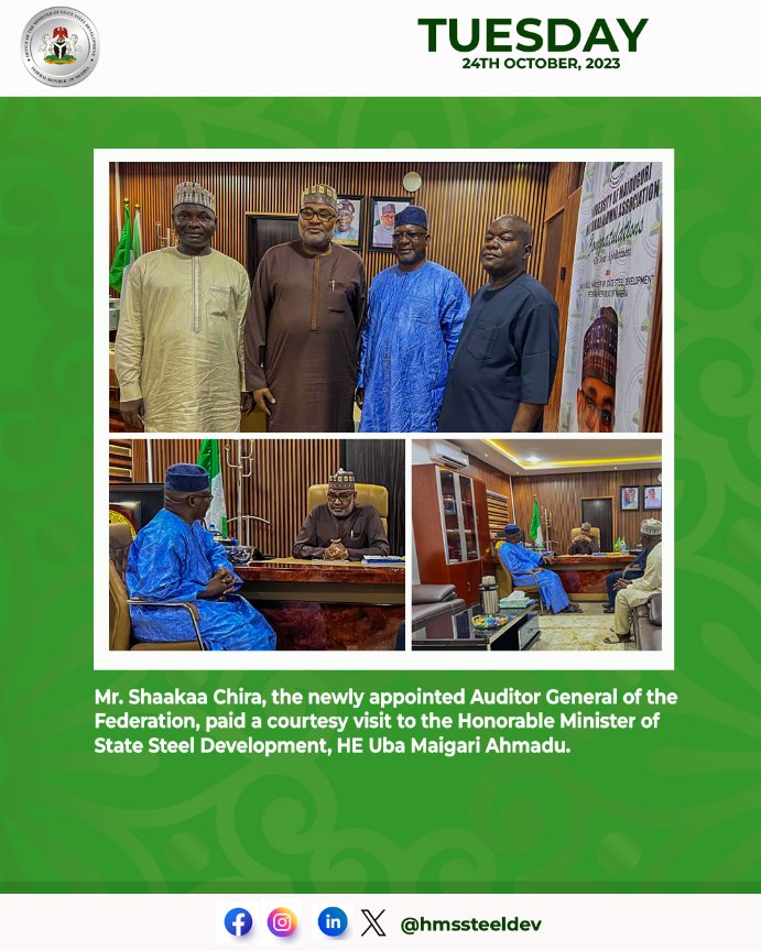 HMSRegionalDev's tweet image. Honorable Minister of State Steel Development, H.E. Uba Maigari, in action throughout the week!

📸📷Catch all the highlights in the picture.

#SteelDevelopment #Highlights #ProgressWithMaigari #RenewedHope2023